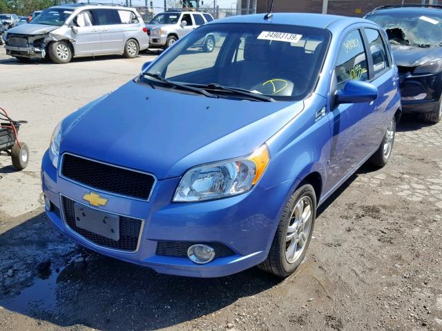 KL1TG66E89B649732 - 2009 CHEVROLET AVEO LT BLUE photo 2