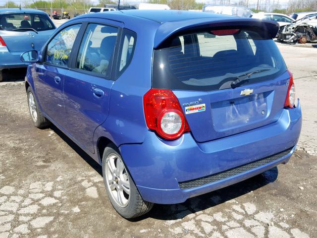 KL1TG66E89B649732 - 2009 CHEVROLET AVEO LT BLUE photo 3