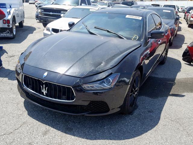 ZAM57XSA8E1128130 - 2014 MASERATI GHIBLI BLACK photo 2