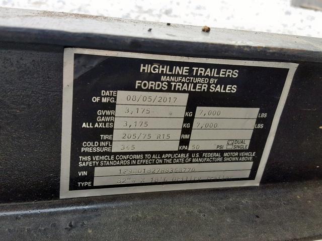 1F9BU1827HS368770 - 2017 UTILITY TRAILER Qara foto 10