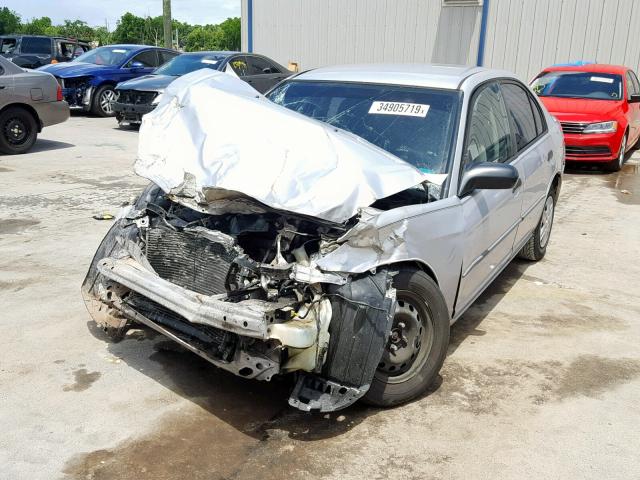 1HGES16314L008279 - 2004 HONDA CIVIC DX V SILVER photo 2