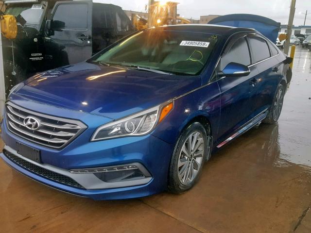 5NPE34AF6GH325823 - 2016 HYUNDAI SONATA SPO BLUE photo 2