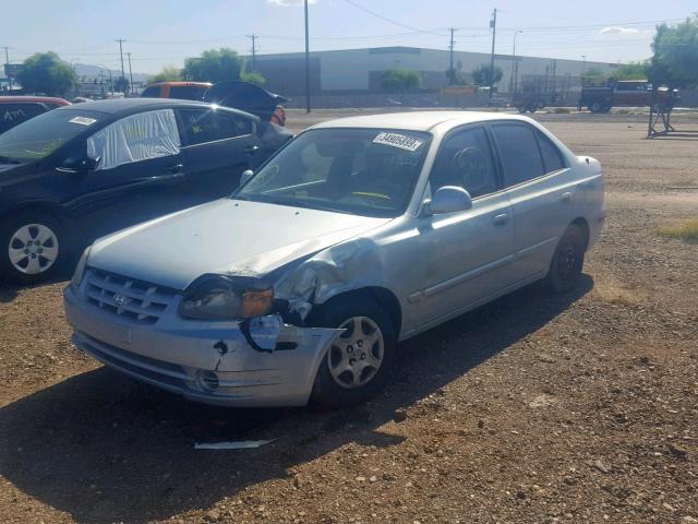 KMHCG45C83U429950 - 2003 HYUNDAI ACCENT GL BLUE photo 2