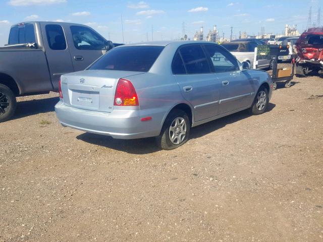 KMHCG45C83U429950 - 2003 HYUNDAI ACCENT GL BLUE photo 4