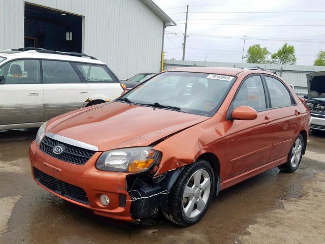 KNAFE221695026502 - 2009 KIA SPECTRA EX ORANGE photo 2