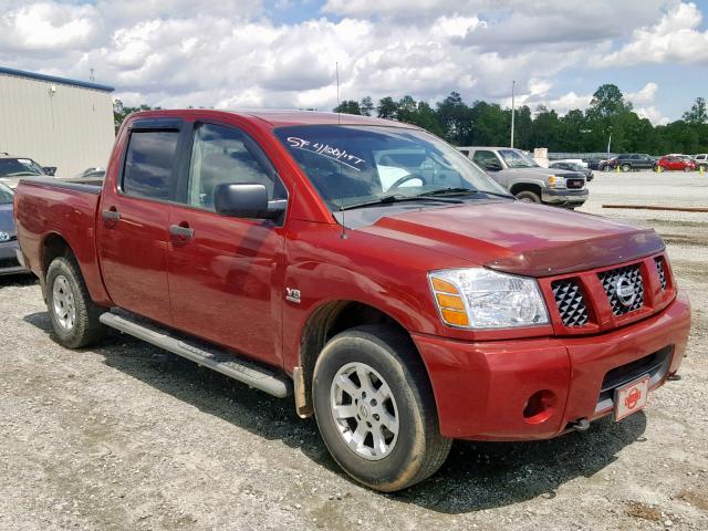 1N6AA07B04N510217 - 2004 NISSAN TITAN XE MAROON photo 1