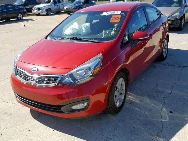 KNADN4A37E6339200 - 2014 KIA RIO EX RED photo 2