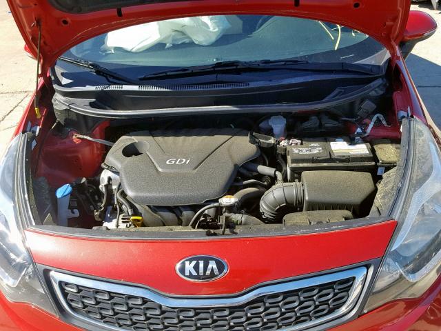 KNADN4A37E6339200 - 2014 KIA RIO EX RED photo 7