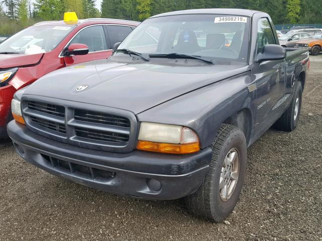 1B7FL36X32S532731 - 2002 DODGE DAKOTA SPO GRAY photo 2