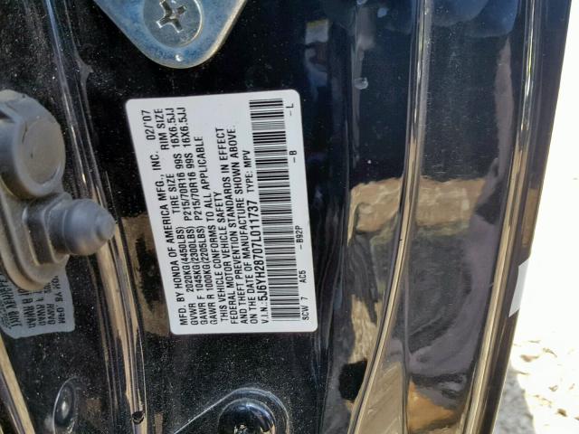 5J6YH28707L011737 - 2007 HONDA ELEMENT EX BLACK photo 10