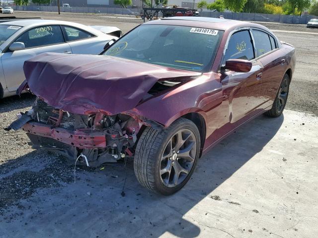 2C3CDXHG5HH664432 - 2017 DODGE CHARGER SX RED photo 2