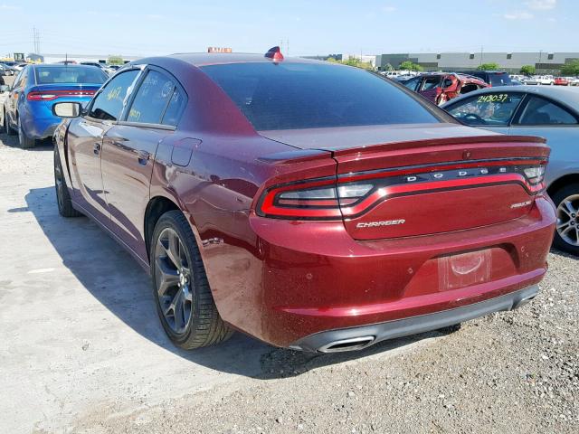 2C3CDXHG5HH664432 - 2017 DODGE CHARGER SX RED photo 3