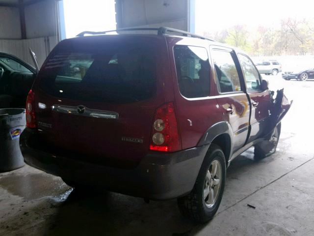 4F2CZ94136KM34002 - 2006 MAZDA TRIBUTE S BURGUNDY photo 4