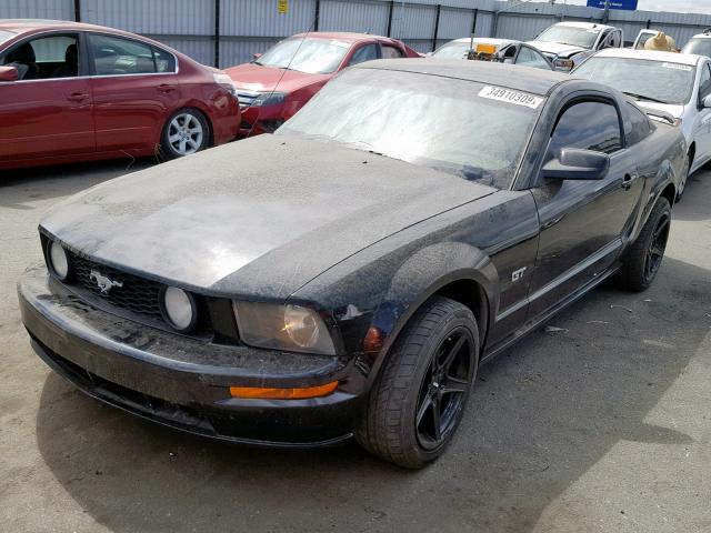 1ZVFT82HX75314610 - 2007 FORD MUSTANG GT BLACK photo 2