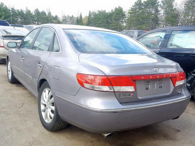 KMHFC46F46A043727 - 2006 HYUNDAI AZERA SE GRAY photo 3