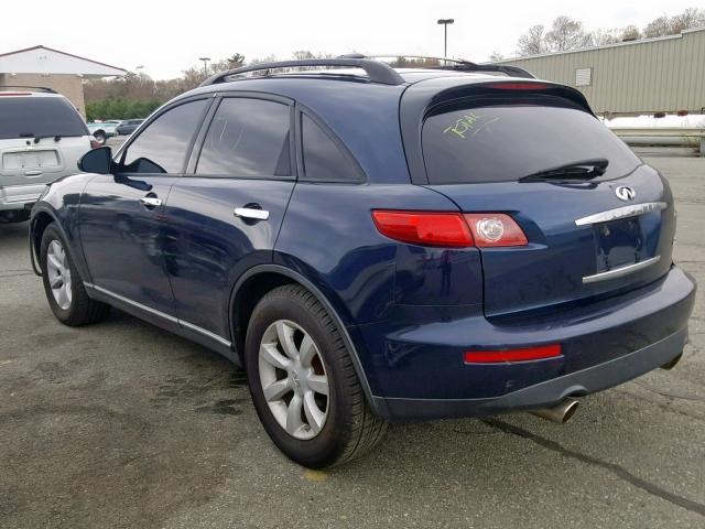 JNRAS08WX5X201667 - 2005 INFINITI FX35 BLUE photo 3