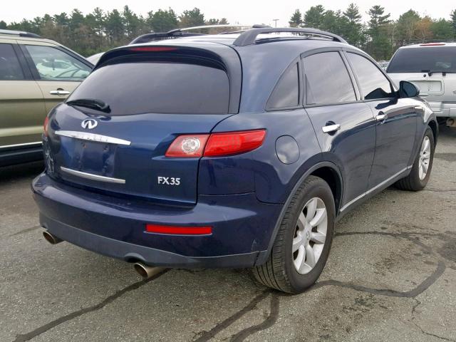 JNRAS08WX5X201667 - 2005 INFINITI FX35 BLUE photo 4