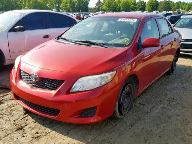 1NXBU4EE8AZ294939 - 2010 TOYOTA COROLLA BA RED photo 2