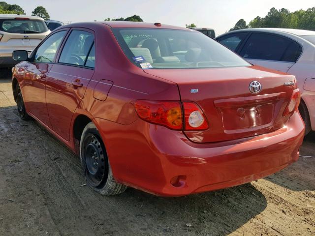 1NXBU4EE8AZ294939 - 2010 TOYOTA COROLLA BA RED photo 3