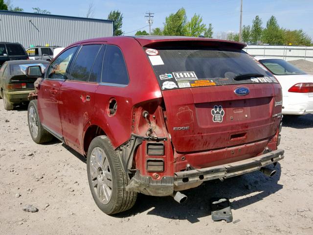 2FMDK49C38BB23961 - 2008 FORD EDGE LIMIT RED photo 3