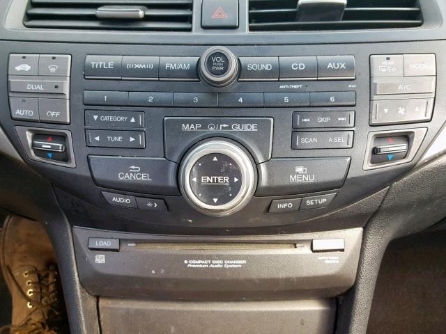 1HGCS22879A009597 - 2009 HONDA ACCORD EXL BLACK photo 9