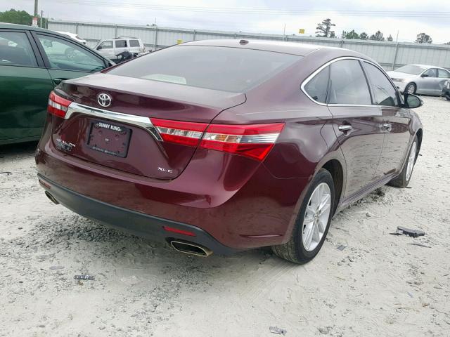 4T1BK1EB7FU177130 - 2015 TOYOTA AVALON XLE BURGUNDY photo 4
