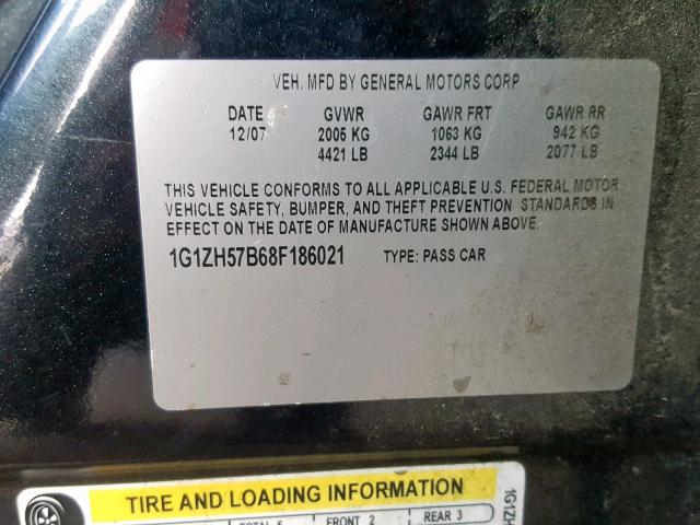 1G1ZH57B68F186021 - 2008 CHEVROLET MALIBU 1LT GRAY photo 10