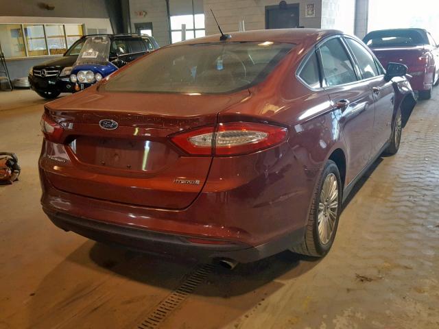 3FA6P0UUXER367990 - 2014 FORD FUSION S H RED photo 4