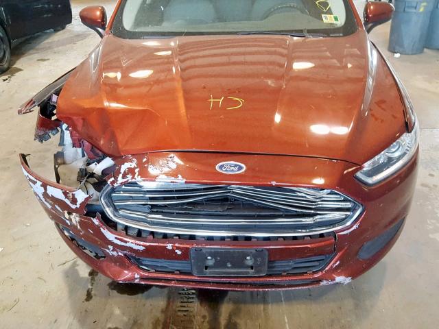 3FA6P0UUXER367990 - 2014 FORD FUSION S H RED photo 7