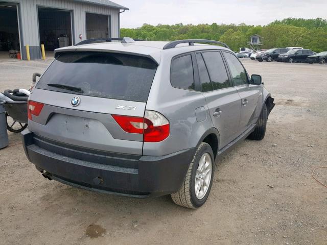 WBXPA73434WC44320 - 2004 BMW X3 2.5I GRAY photo 4