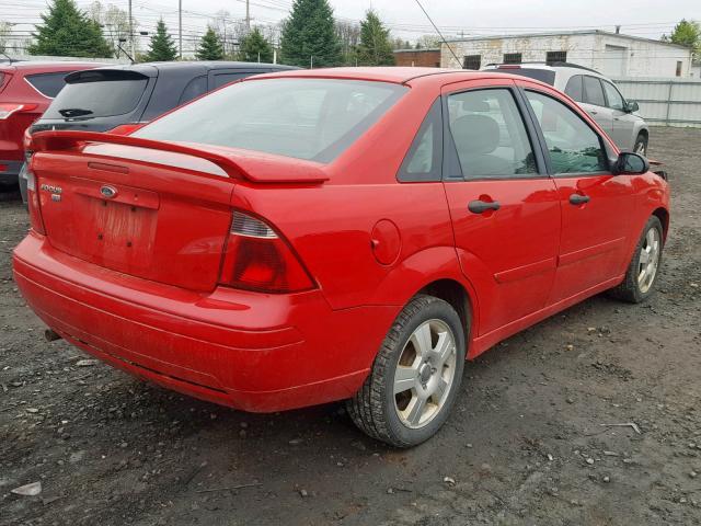 1FAFP34N67W355913 - 2007 FORD FOCUS ZX4 RED photo 4