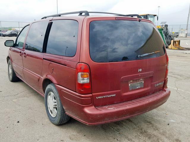 1GNDX13E02D278135 - 2002 CHEVROLET VENTURE LU MAROON photo 3