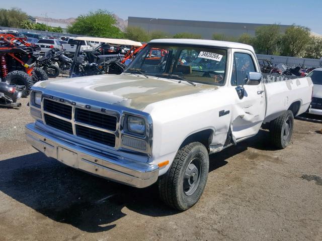 1B7HM16X0PS234932 - 1993 DODGE W-SERIES W WHITE photo 2