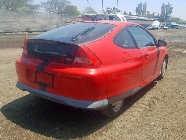 JHMZE137X1T001677 - 2001 HONDA INSIGHT RED photo 4