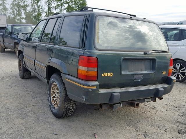 1J4GZ78Y4PC656244 - 1993 JEEP GRAND CHER GREEN photo 3