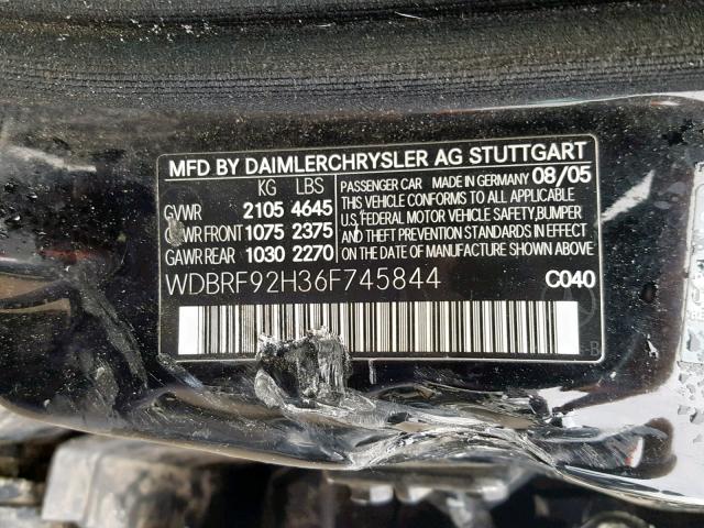 WDBRF92H36F745844 - 2006 MERCEDES-BENZ C 280 4MAT BLACK photo 10