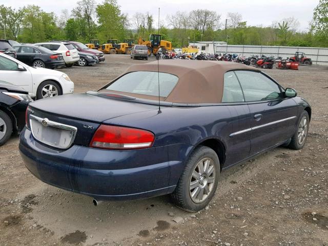 1C3EL55R72N301666 - 2002 CHRYSLER SEBRING LX BLUE photo 4