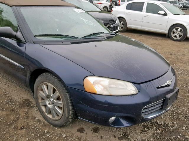 1C3EL55R72N301666 - 2002 CHRYSLER SEBRING LX BLUE photo 9