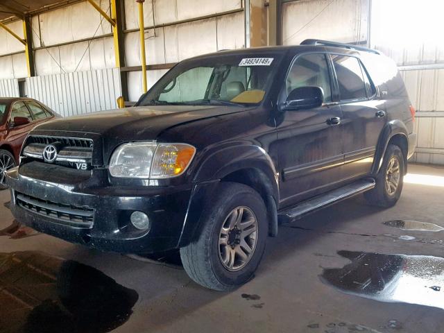 5TDBT44A06S258177 - 2006 TOYOTA SEQUOIA SR BLACK photo 2