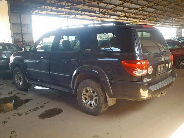 5TDBT44A06S258177 - 2006 TOYOTA SEQUOIA SR BLACK photo 3