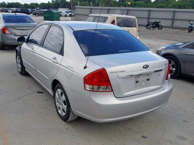 KNAFE221995601482 - 2009 KIA SPECTRA EX SILVER photo 3