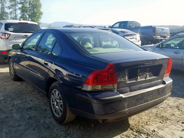 YV1RS61T442376704 - 2004 VOLVO S60 BLUE photo 3