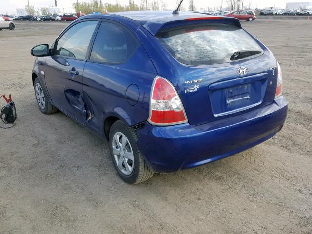 KMHCN35C68U095246 - 2008 HYUNDAI ACCENT BAS BLUE photo 3