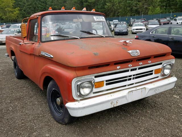 F10CR291187 - 1962 FORD F100 ORANGE photo 1