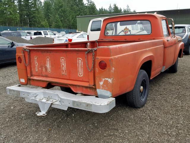 F10CR291187 - 1962 FORD F100 ORANGE photo 4