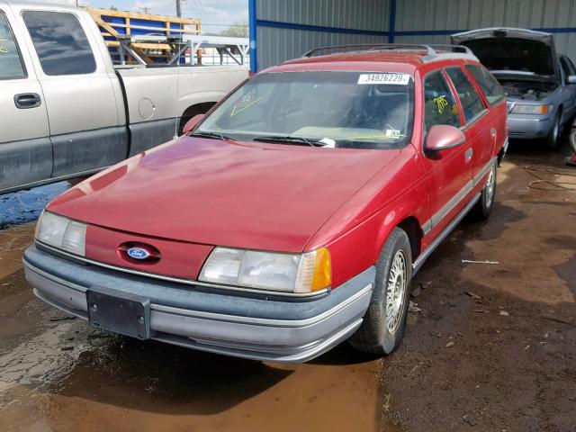 1FACP5741MG239414 - 1991 FORD TAURUS GL RED photo 2