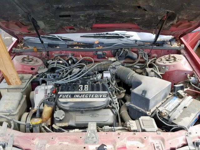 1FACP5741MG239414 - 1991 FORD TAURUS GL RED photo 7