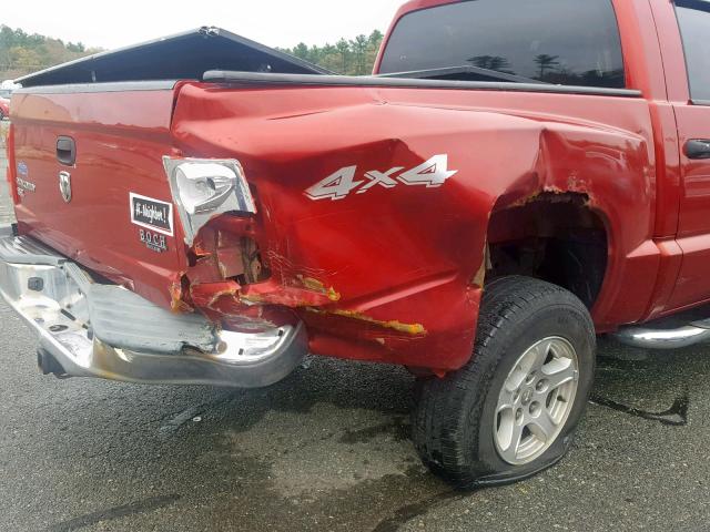 1D7HW48K16S638601 - 2006 DODGE DAKOTA QUA RED photo 9