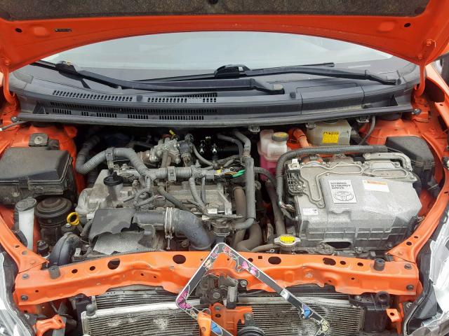 JTDKDTB38E1063709 - 2014 TOYOTA PRIUS C ORANGE photo 7