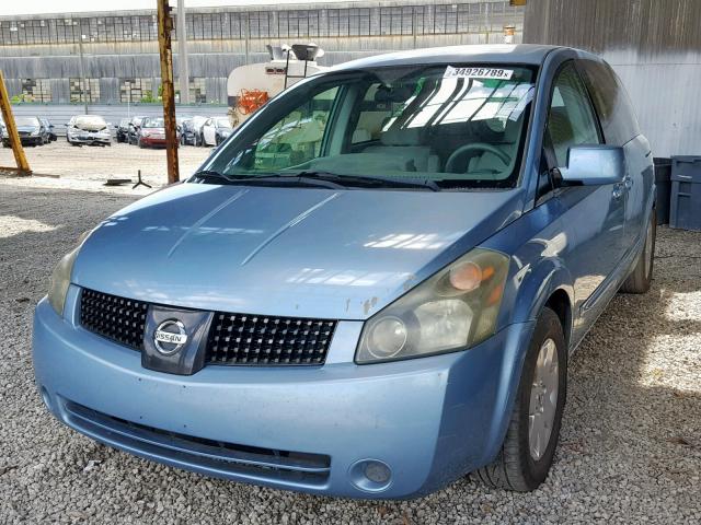 5N1BV28U54N320626 - 2004 NISSAN QUEST S BLUE photo 2